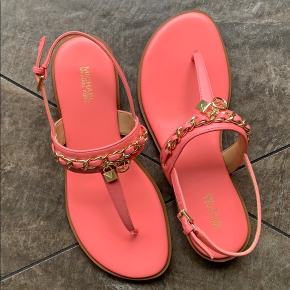 MICHAEL KORS ELSA THONG NAPPA PU GRAPEFRUIT - Picture 16 of 16